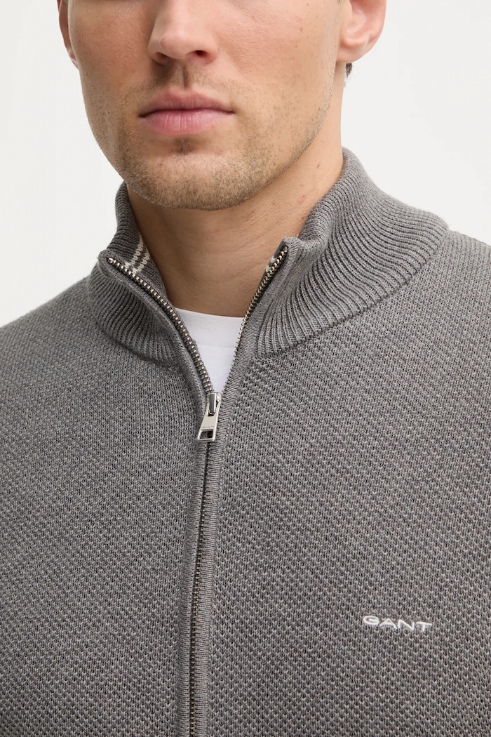 Gant cardigan din bumbac 8040524 gri