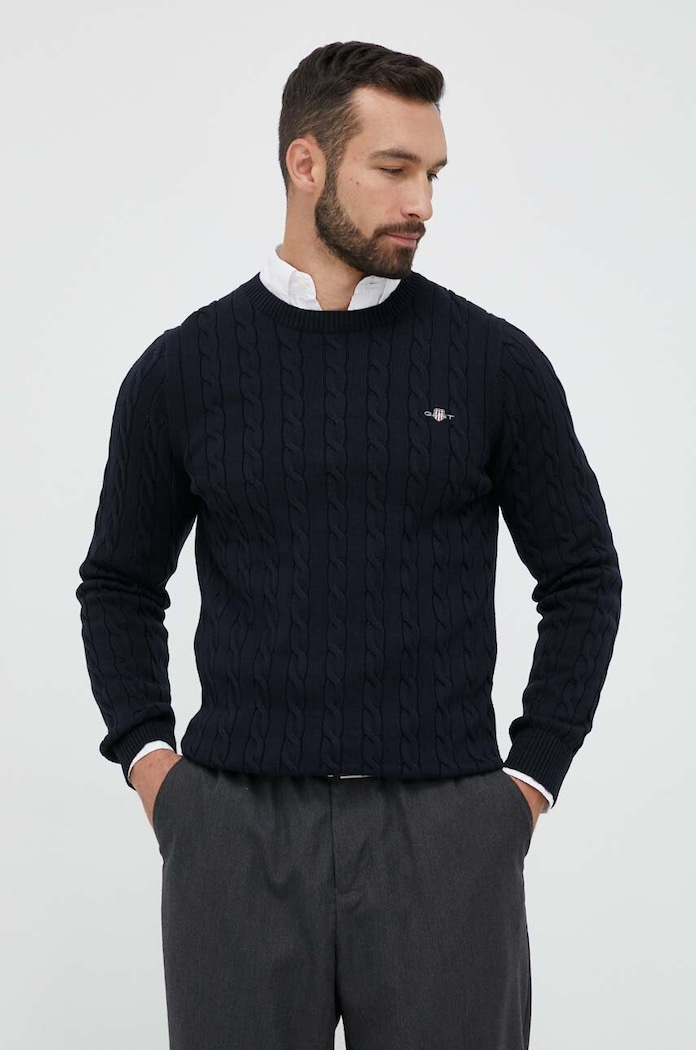 Gant pulover de bumbac bleumarin 8050601