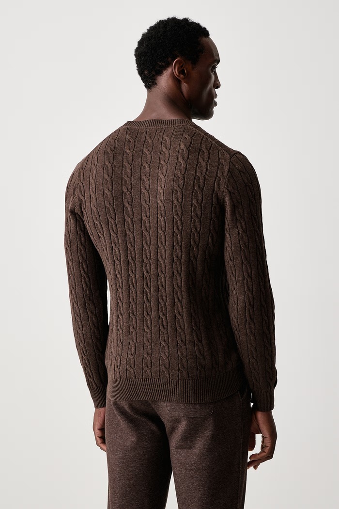Odzież Gant Sweter męski bawełniany 8050601 brązowy