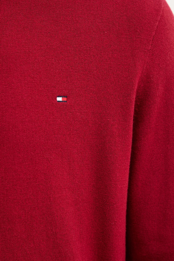 Pulover s primesjo kašmirja Tommy Hilfiger bordo MW0MW28046