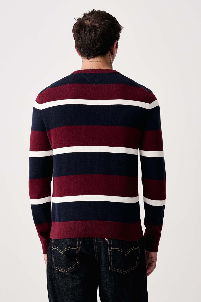 Odzież Tommy Hilfiger Sweter męski z dodatkiem kaszmiru MW0MW28046 bordowy