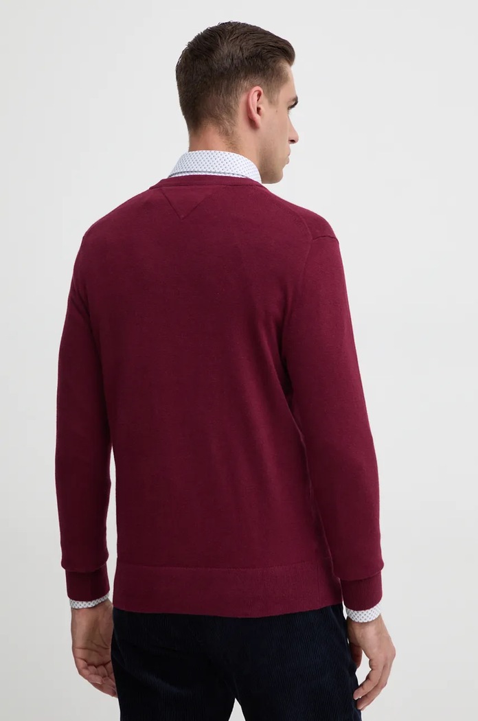 Îmbrăcăminte Tommy Hilfiger pulover din amestec de casmir MW0MW28047 burgundia