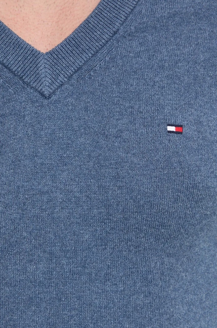 Svetr s příměsí kašmíru Tommy Hilfiger MW0MW28047 modrá
