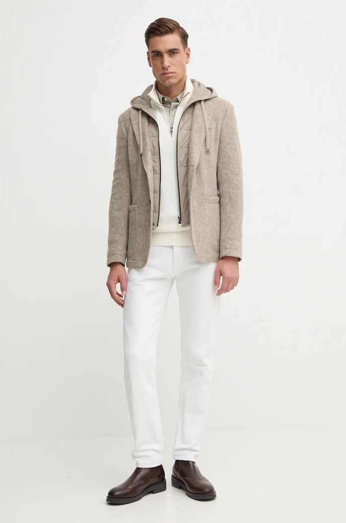 Svetr s příměsí kašmíru Tommy Hilfiger MW0MW28049 béžová NC24
