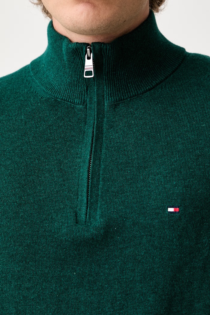 Tommy Hilfiger svetr pánský s příměsí kašmíru MW0MW28049 zelená