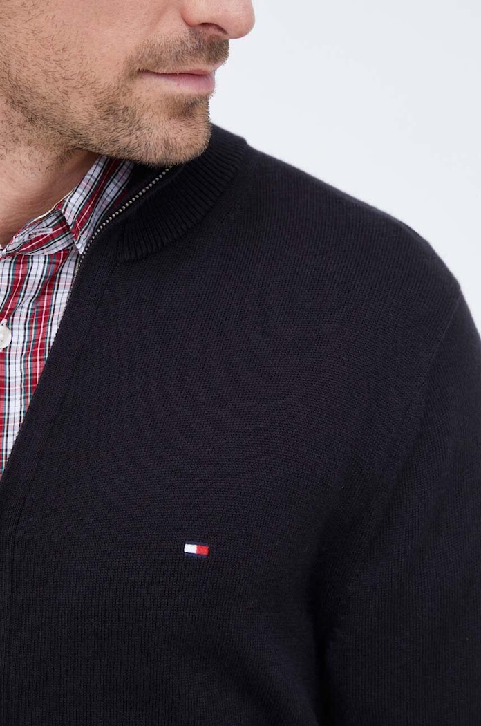 Kardigán s prímesou kašmíru Tommy Hilfiger MW0MW28050 čierna