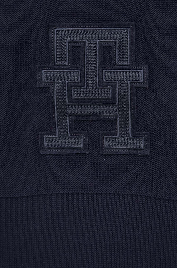Tommy Hilfiger sweter bawełniany MW0MW33085 granatowy