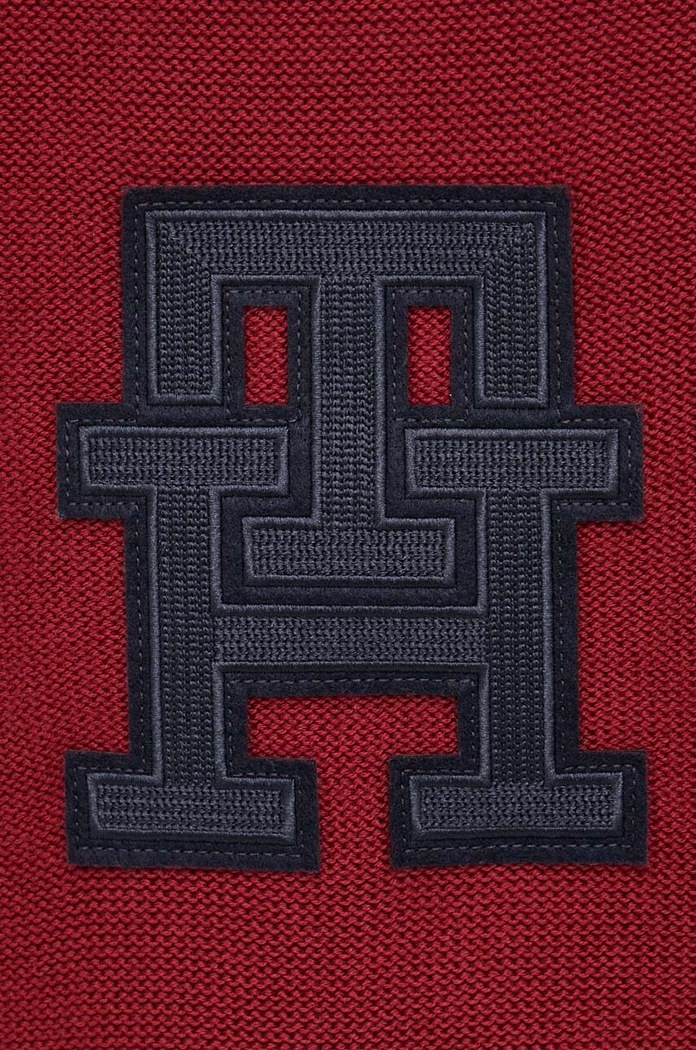 Tommy Hilfiger pulover de bumbac burgundia MW0MW33085