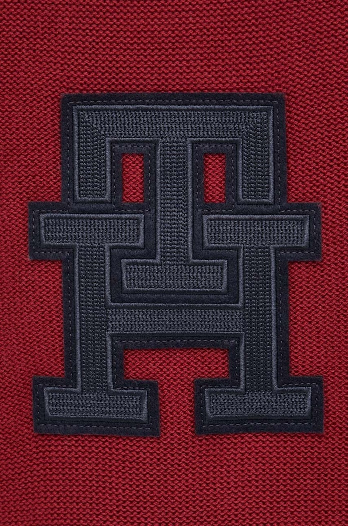 Tommy Hilfiger pulover de bumbac burgundia MW0MW33085