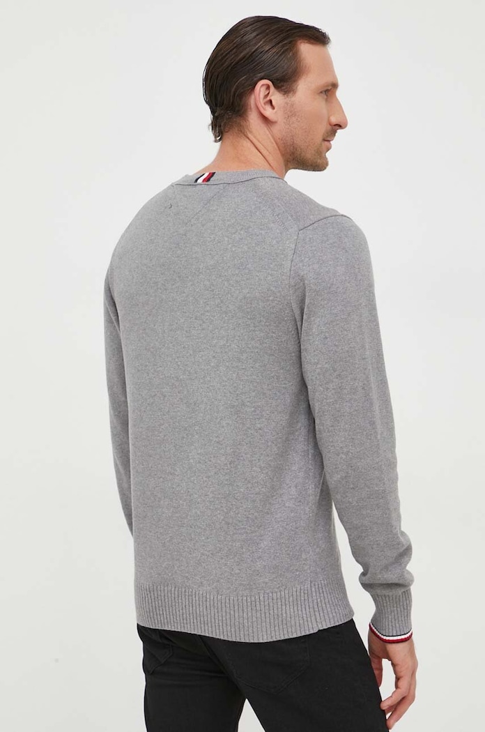 Odzież Tommy Hilfiger sweter bawełniany MW0MW33108 szary