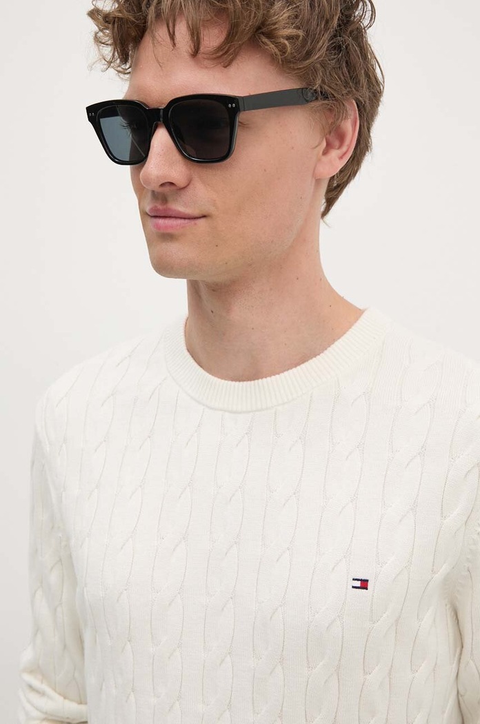 Tommy Hilfiger sveter pánsky bavlnený béžová MW0MW33132