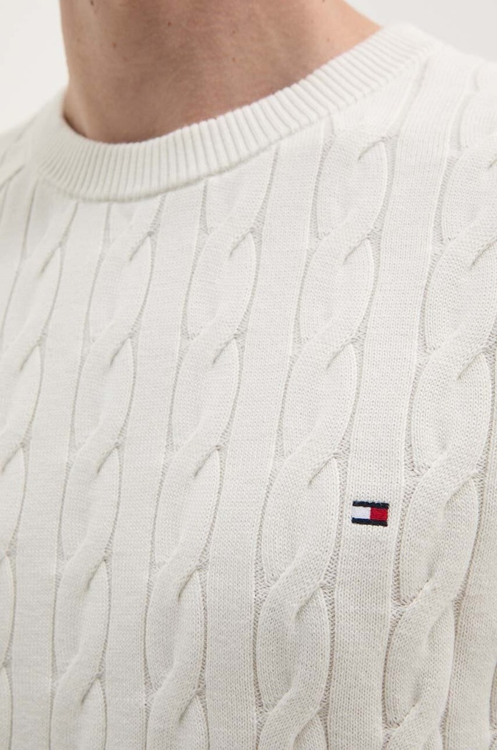 Tommy Hilfiger sveter pánsky bavlnený MW0MW33132 béžová