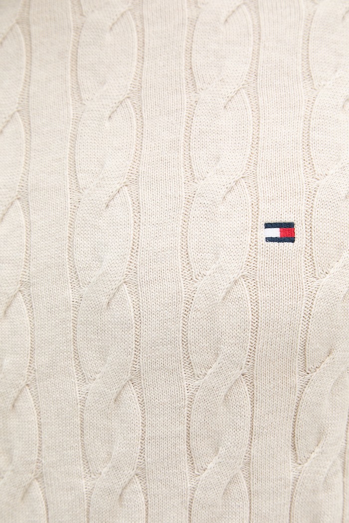 Tommy Hilfiger pulover moški bombažen MW0MW33132 bež