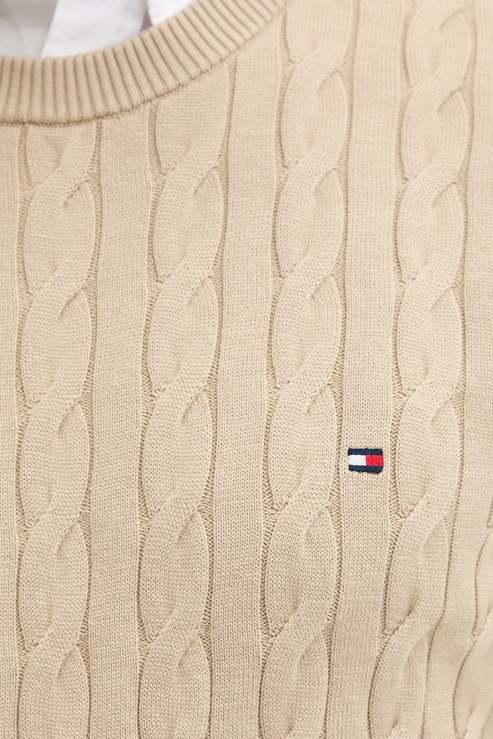 Tommy Hilfiger pulover bărbătesc din bumbac MW0MW33132 bej