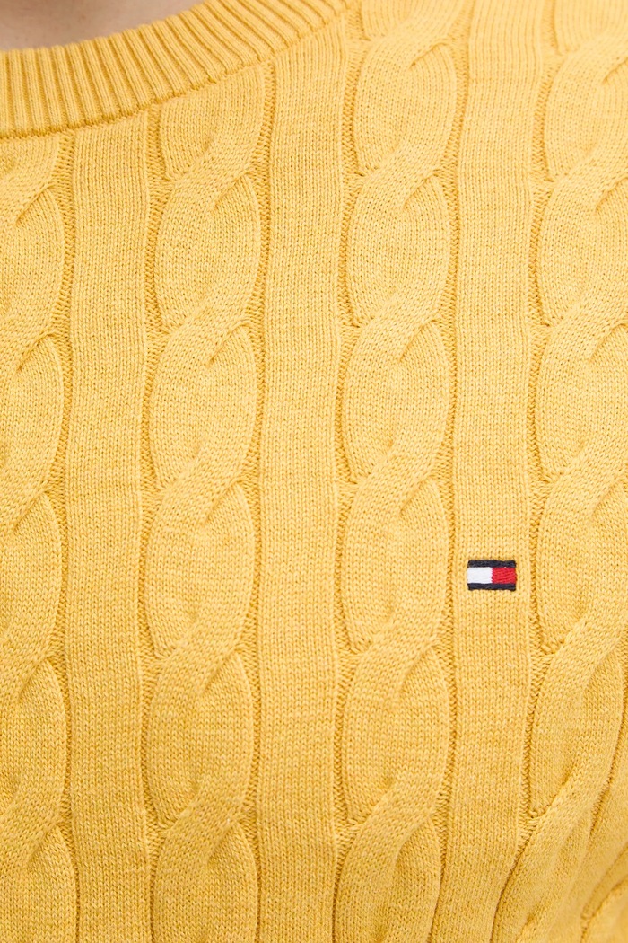 Tommy Hilfiger pulover moški bombažen MW0MW33132 rumena