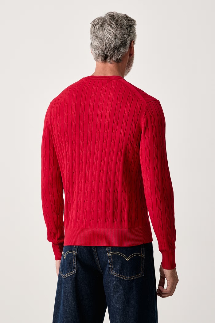 Odzież Tommy Hilfiger Sweter męski bawełniany MW0MW33132 czerwony