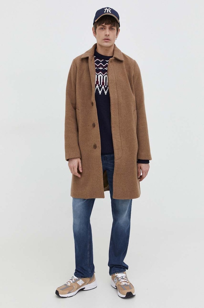 Sveter s prímesou vlny Superdry M6110528A.4BL tmavomodrá AW23