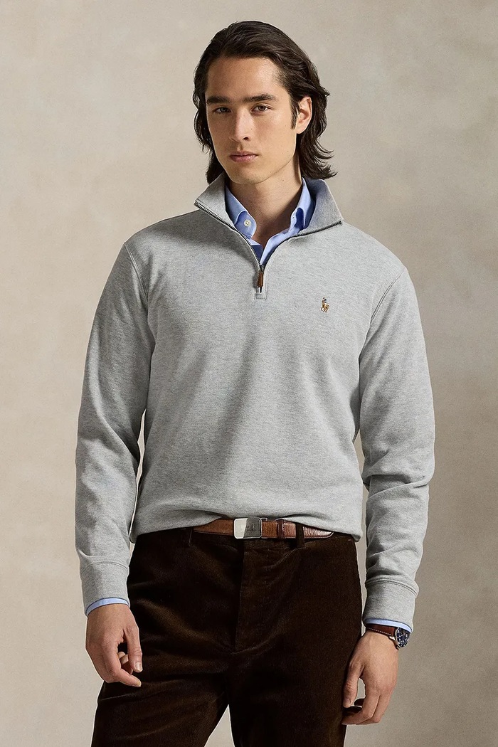 Bavlněná mikina Polo Ralph Lauren hladký šedá 710671929