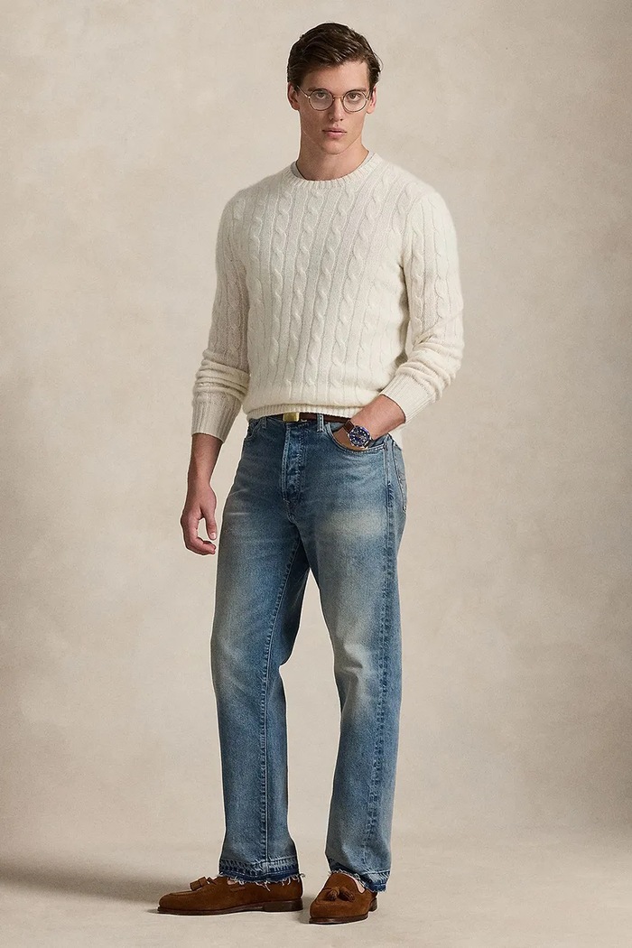 Odzież Polo Ralph Lauren sweter kaszmirowy 710876728 beżowy