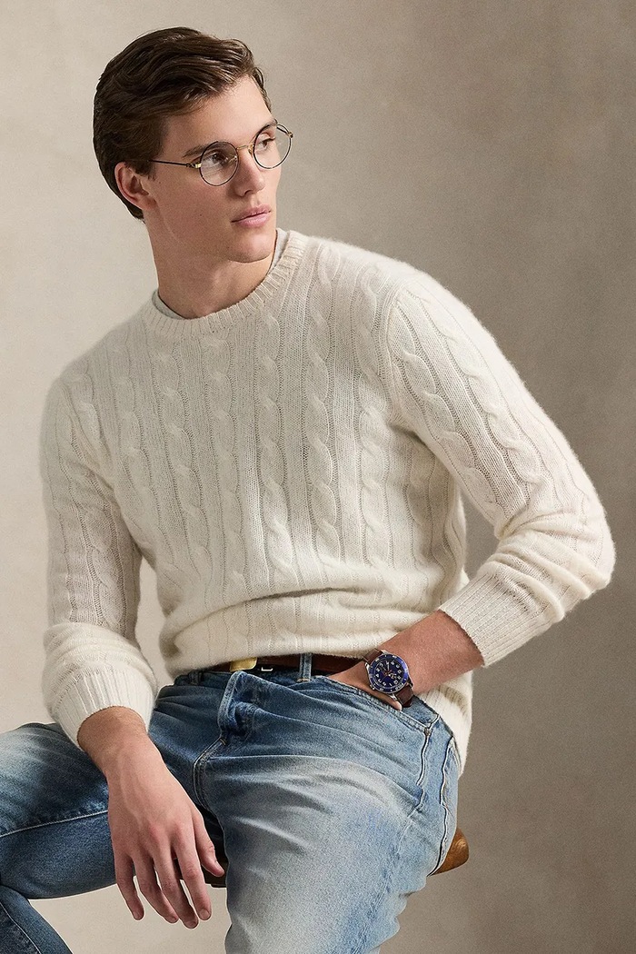 Polo Ralph Lauren sweter kaszmirowy 710876728 beżowy