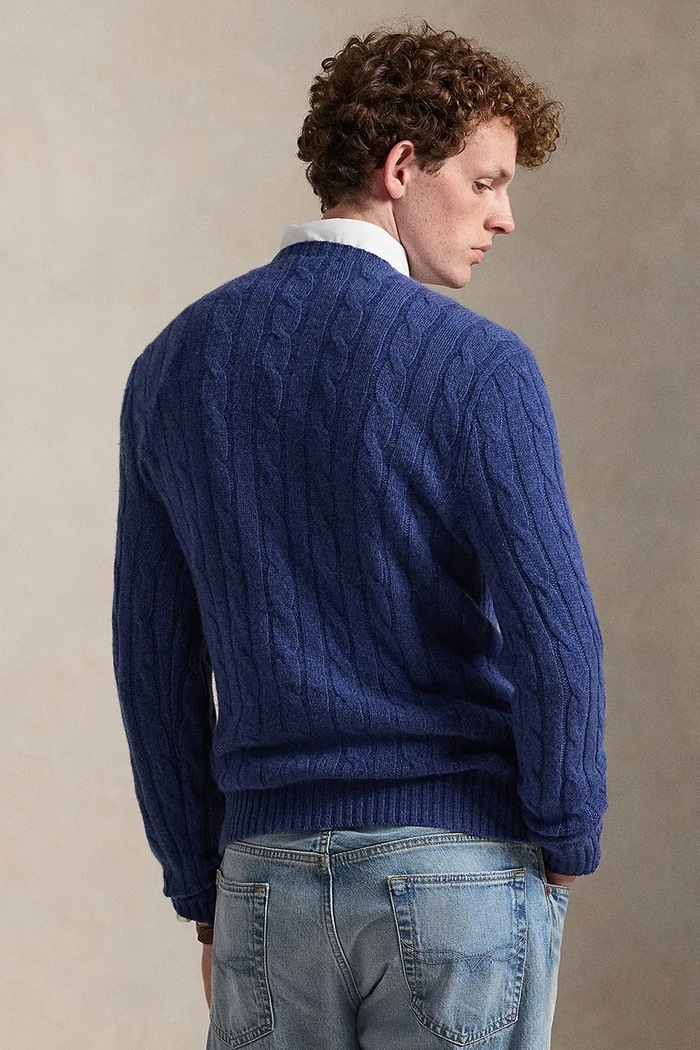 Πουλόβερ κασμίρ Polo Ralph Lauren 710876728 σκούρο μπλε SS26