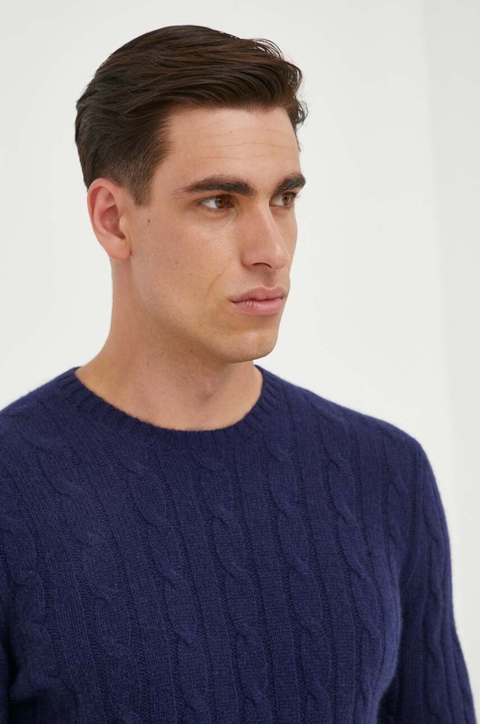 Πουλόβερ κασμίρ Polo Ralph Lauren σκούρο μπλε 710876728