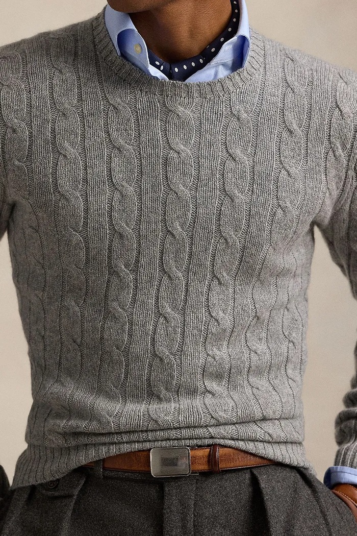 Πουλόβερ κασμίρ Polo Ralph Lauren 710876728 γκρί SS26