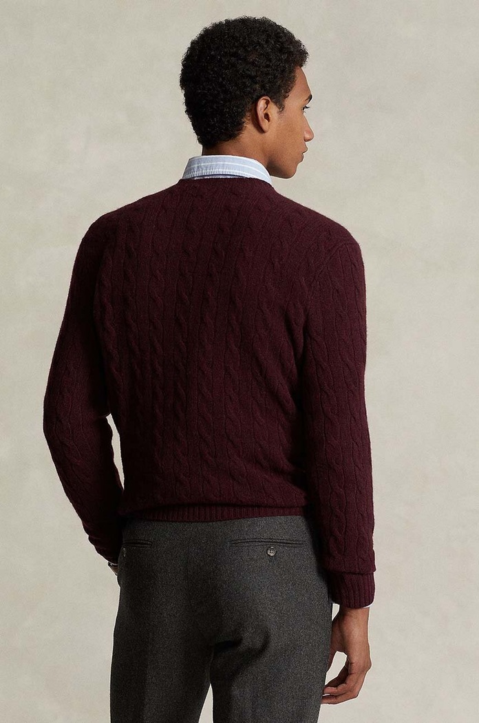 Polo Ralph Lauren sweter wełniany 710876762 bordowy AW25
