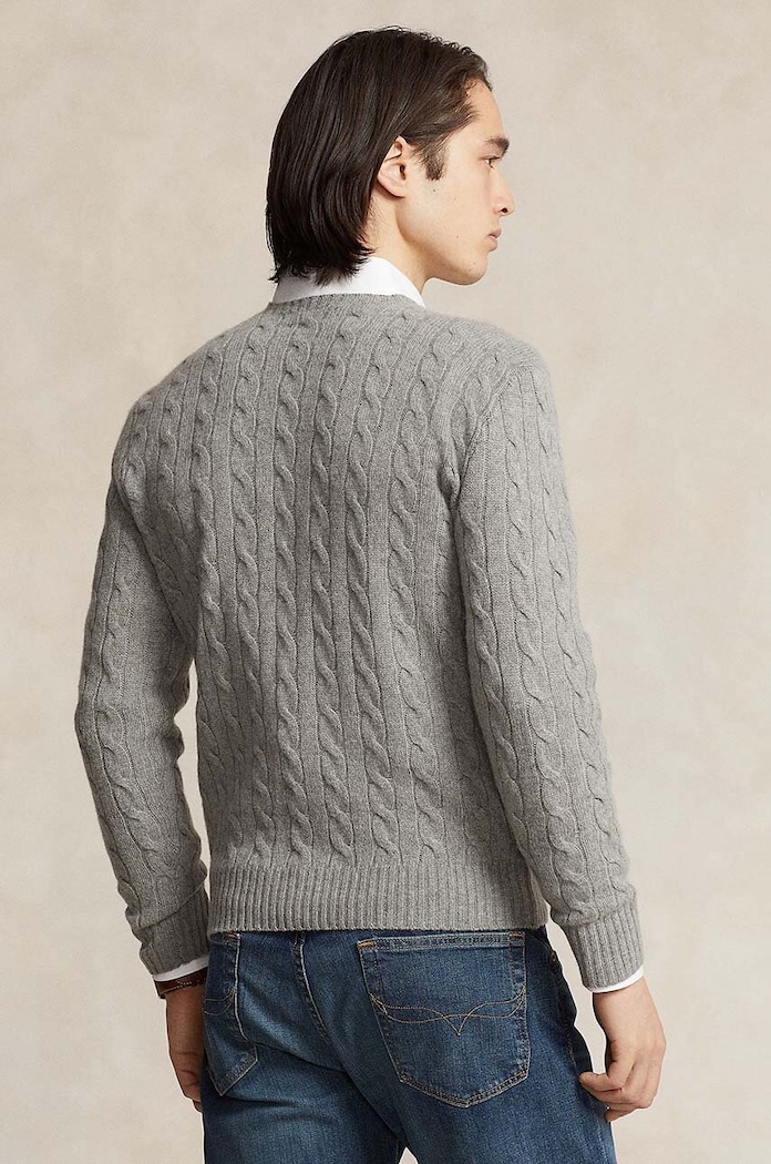 Vlnený sveter Polo Ralph Lauren 710876762 sivá AW25