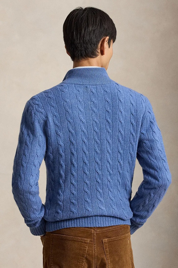 Polo Ralph Lauren Sweter męski wełniany 710876766 niebieski AW25