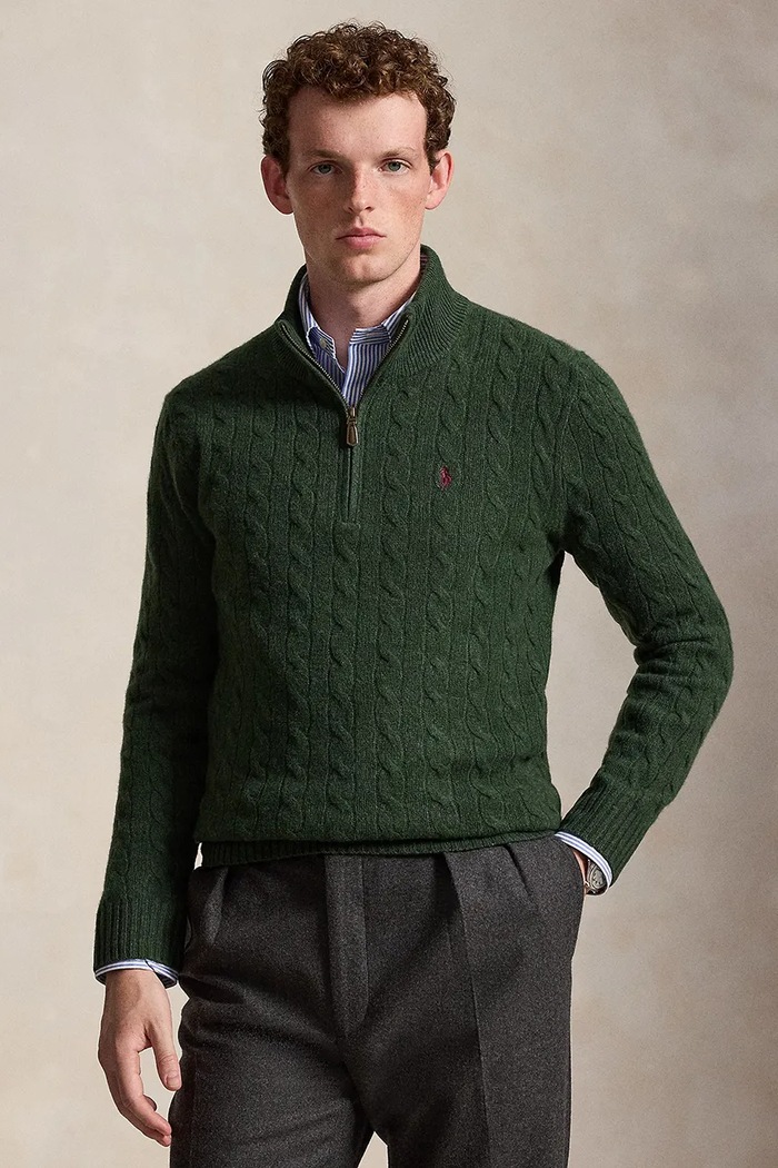 Polo Ralph Lauren Sweter wełniany męski zielony 710876766