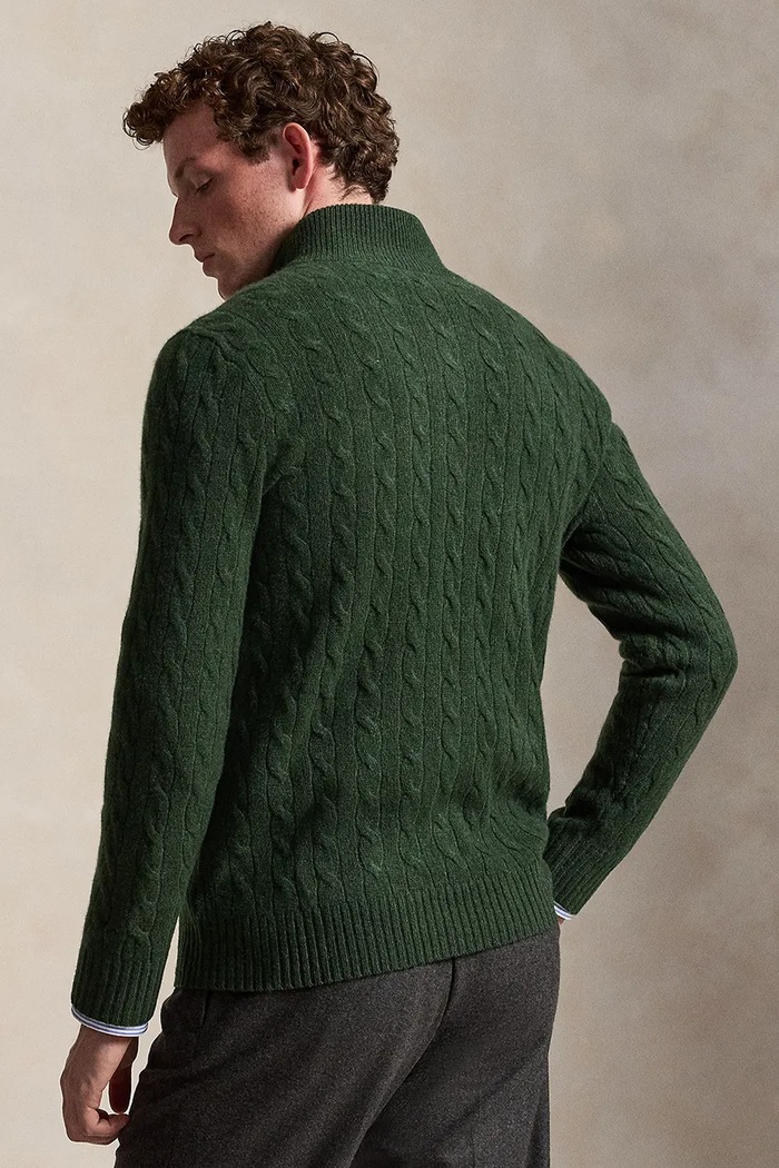 Polo Ralph Lauren Sweter wełniany męski 710876766 zielony AW25