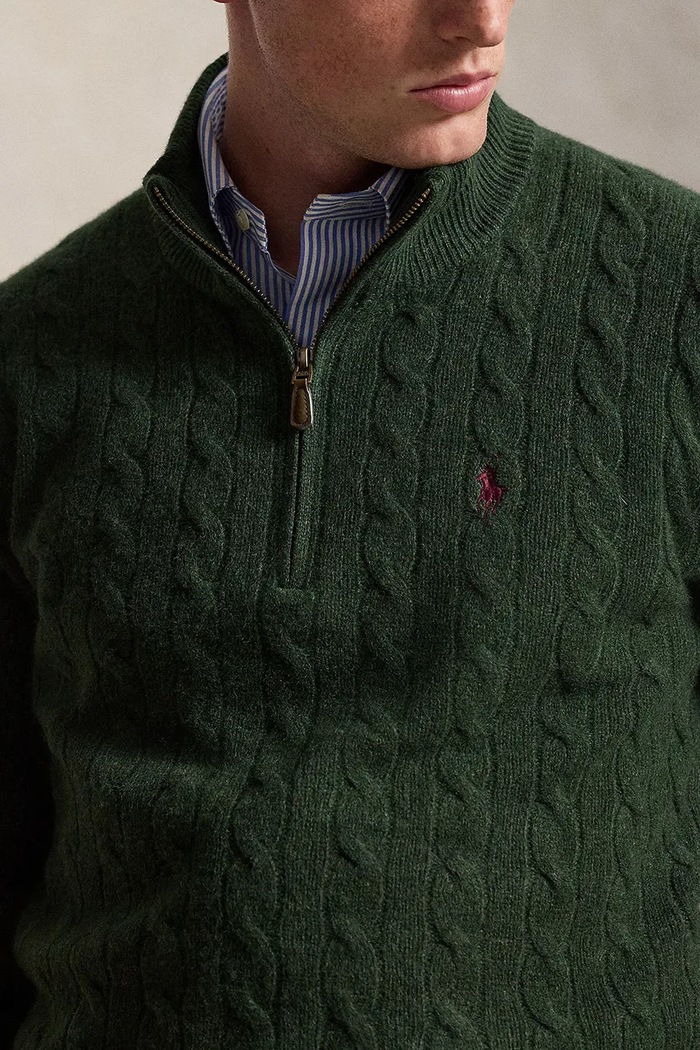 Sweter wełniany męski Polo Ralph Lauren 710876766 zielony