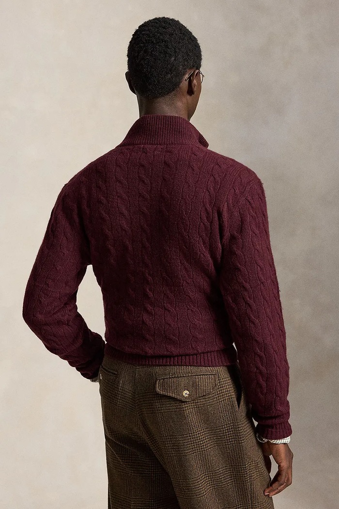 Polo Ralph Lauren Sweter wełniany męski 710876766 bordowy AW25