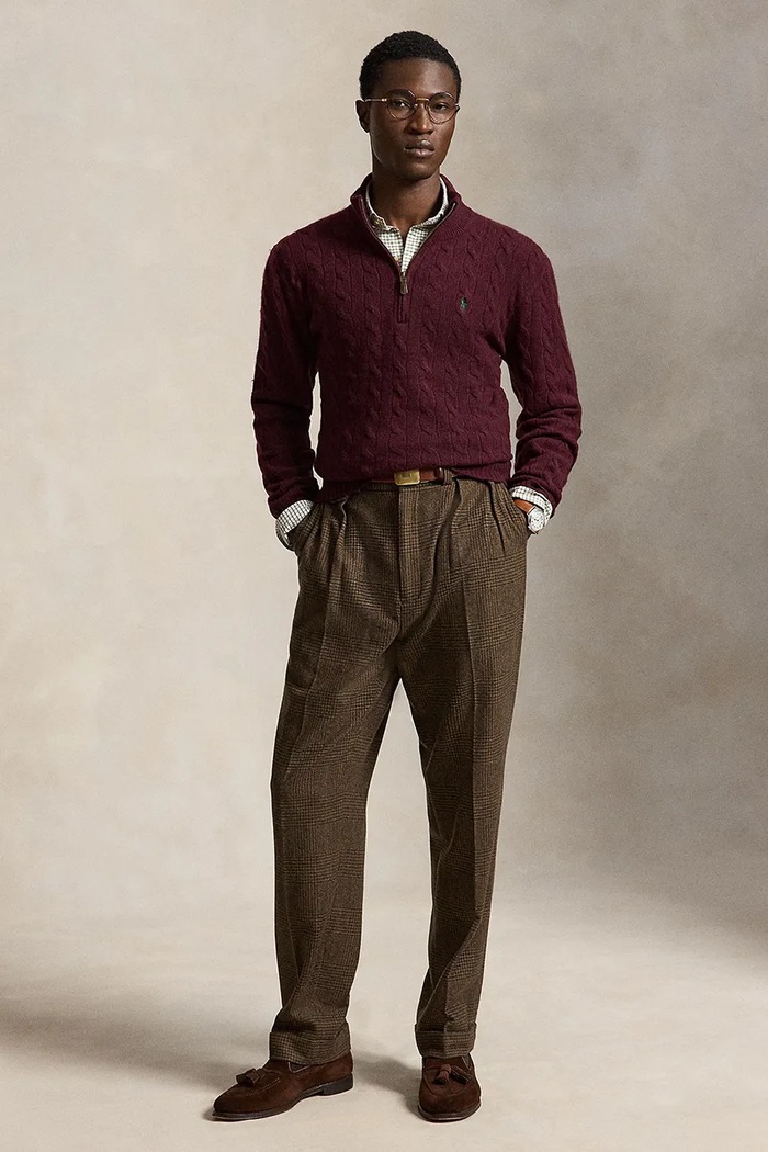 Odzież Polo Ralph Lauren Sweter wełniany męski 710876766 bordowy