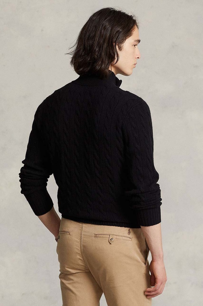Polo Ralph Lauren Свитер для мужчин из шерсти 710876766 чёрный AW25