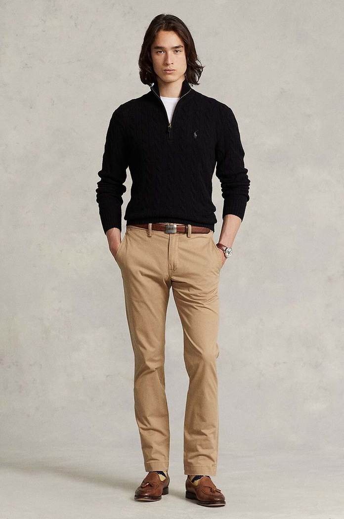 Одежда Polo Ralph Lauren Свитер для мужчин из шерсти 710876766 чёрный