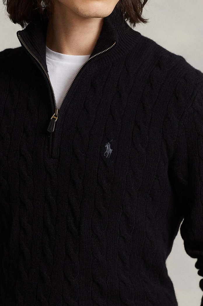 Свитер для мужчин из шерсти Polo Ralph Lauren 710876766 чёрный