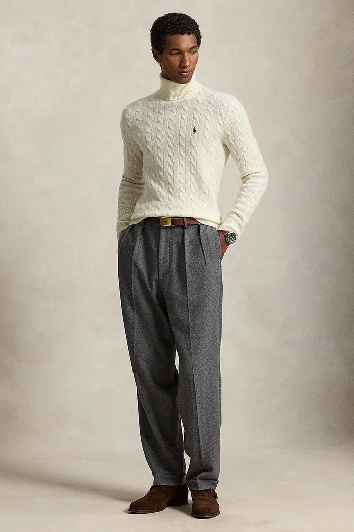 Odzież Polo Ralph Lauren Golf męski wełniany 710876836 beżowy