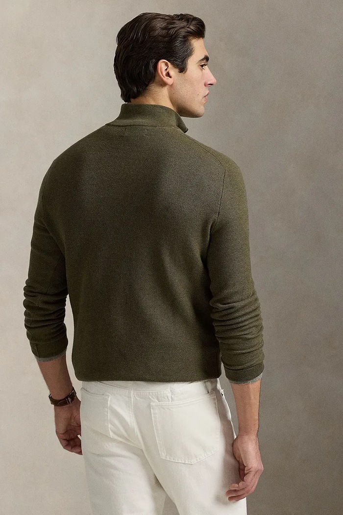 Polo Ralph Lauren sweter bawełniany Ls Hz Long Sleeve 710932304 zielony SS26