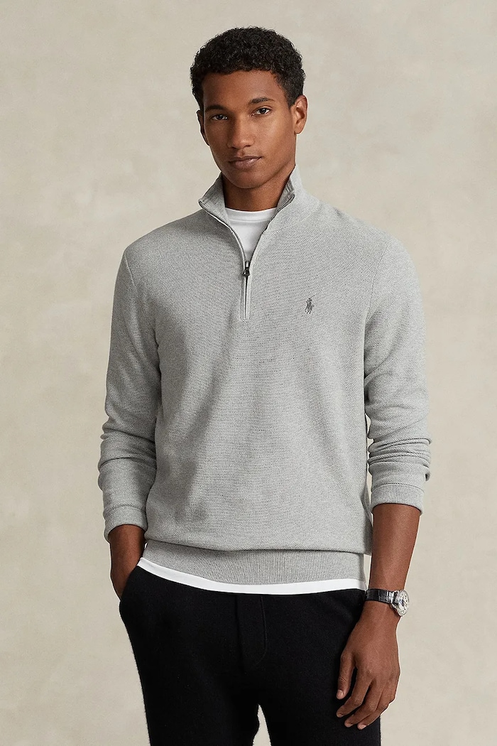 Polo Ralph Lauren pamut pulóver gombolós szürke 710932304