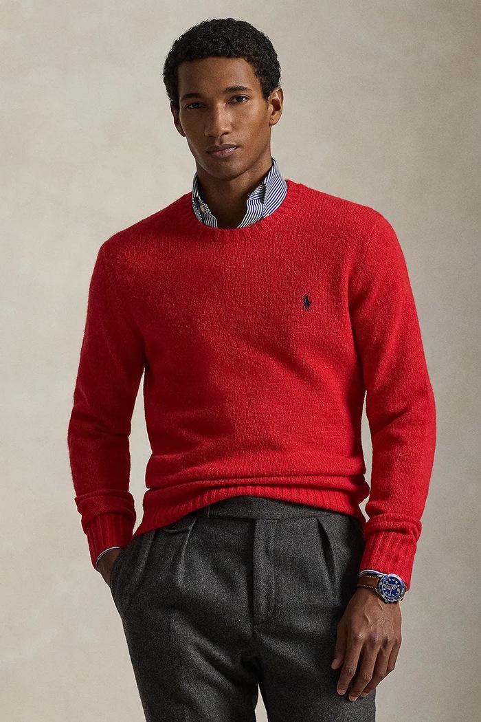 Vlnený sveter Polo Ralph Lauren vlna červená 710918805