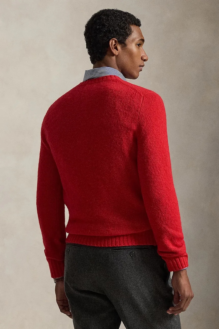 Vlnený sveter Polo Ralph Lauren 710918805 červená AW25