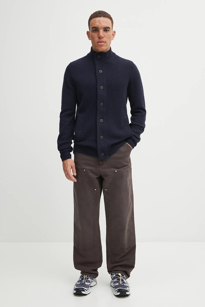 Шерстяной кардиган Barbour Barbour тёмно-синий MKN0731
