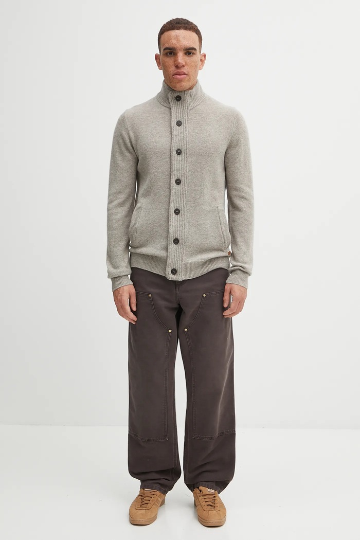 Vlněný svetr Barbour Barbour šedá MKN0731