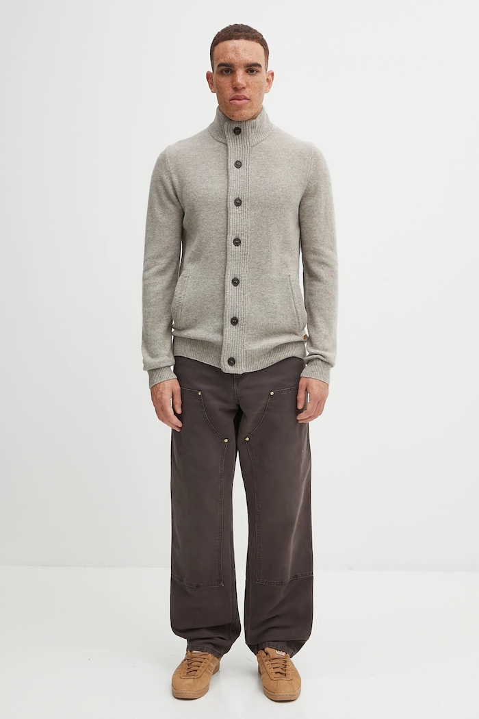 Vlněný svetr Barbour Barbour šedá MKN0731