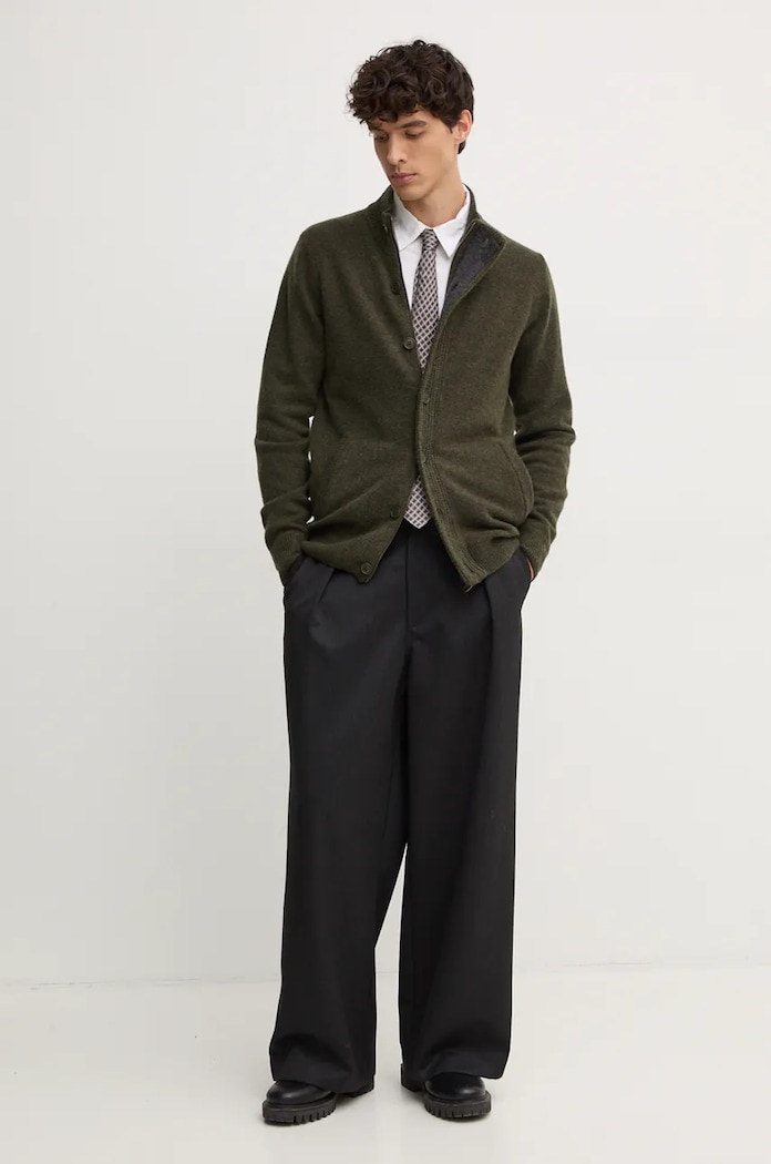 Vlněný svetr Barbour MKN0731 zelená AA00