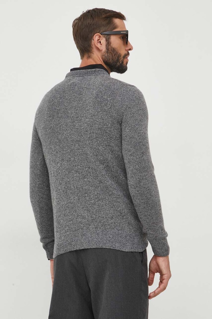 Odzież Barbour sweter wełniany MKN0844 szary