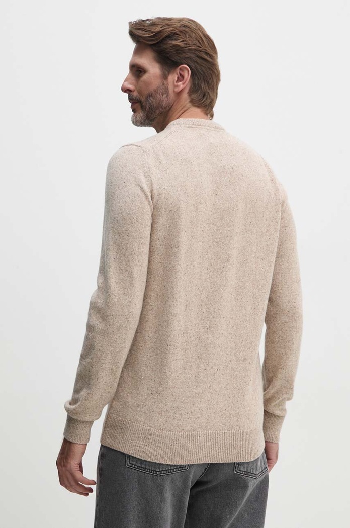 Odzież Barbour sweter wełniany MKN0844 beżowy