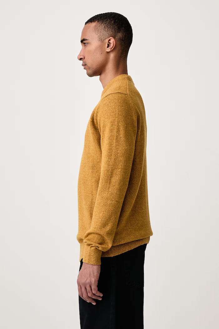 Sweter męski z wełną Barbour MKN0844 żółty